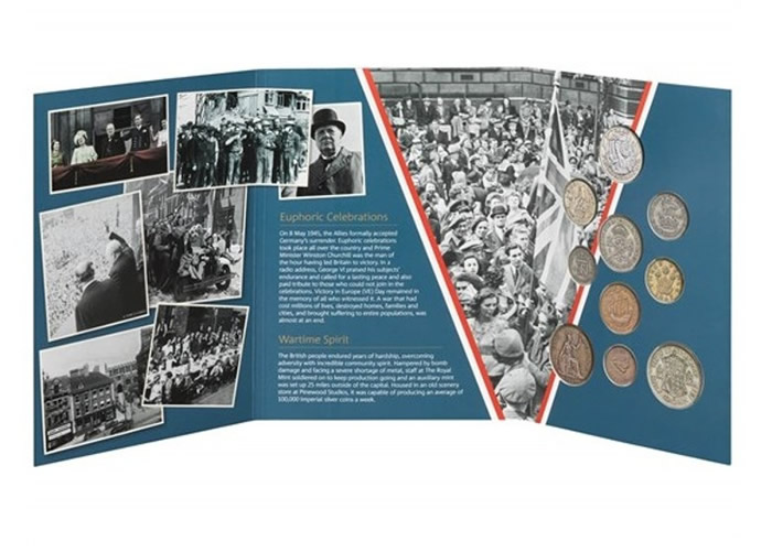 纪念币另可与一套仿二战时期的流通硬币一起购买，周年庆典亦会发行750枚限量版金币。
