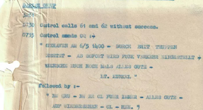 英国政府通讯总部(GCHQ)发布纳粹分子在二战的欧洲部分结束前的通讯信息