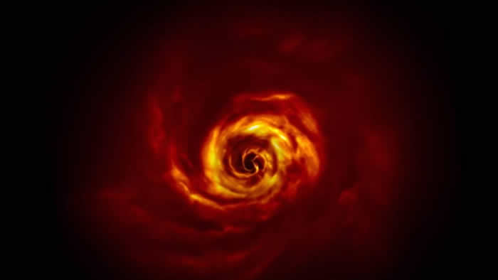 ESO�ĳ�����Զ��(VLT)�۲⵽�������AB Aurigae��Χ�������γɵļ���