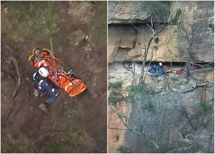 澳洲男子攀登新南威尔士省蓝山不慎坠入山崖岩石缝中 苦撑17小时终获救
