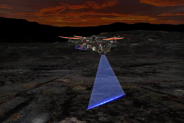 科研人员开发出能在夜间利用激光自动搜寻化石的无人机
