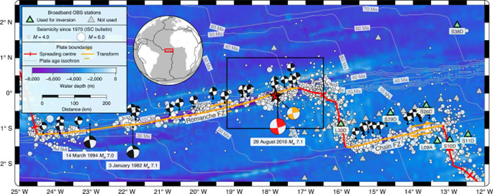 《自然-地球科学》：科学家记录到大西洋深处发生的“回旋镖地震”的第一个证据