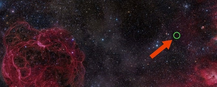 绿圈即FRB 121102的来源(Rogelio Bernal Andreo / DeepSkyColors)