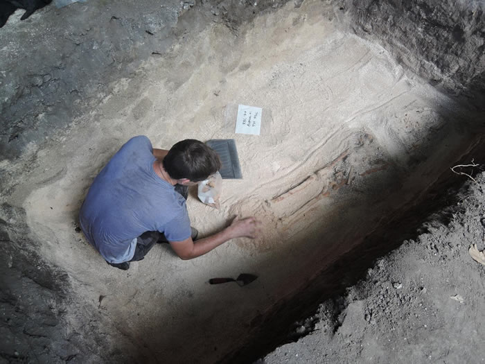关岛北部Ritidian Beach洞穴出土的约2200年前的两副骸骨(Credit: Hsiao-chun Hung)