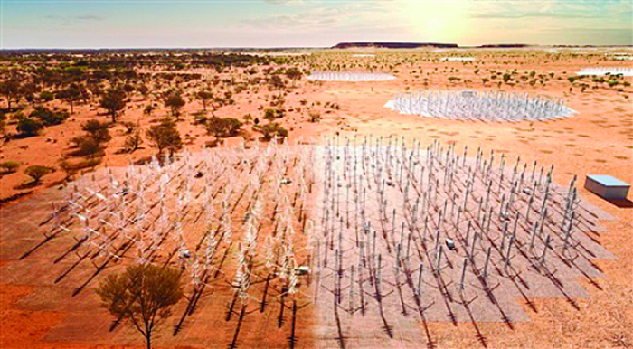 ƽ���������������Զ�����ڰĴ���������13�����������ߣ������ռ���Ƶ�źš�ͼƬ���Ϊ����ԭ�ͣ��Ҳ�Ϊ���������������Ʒ����ͼ��ͼƬ��Դ��SKAO/ICRAR