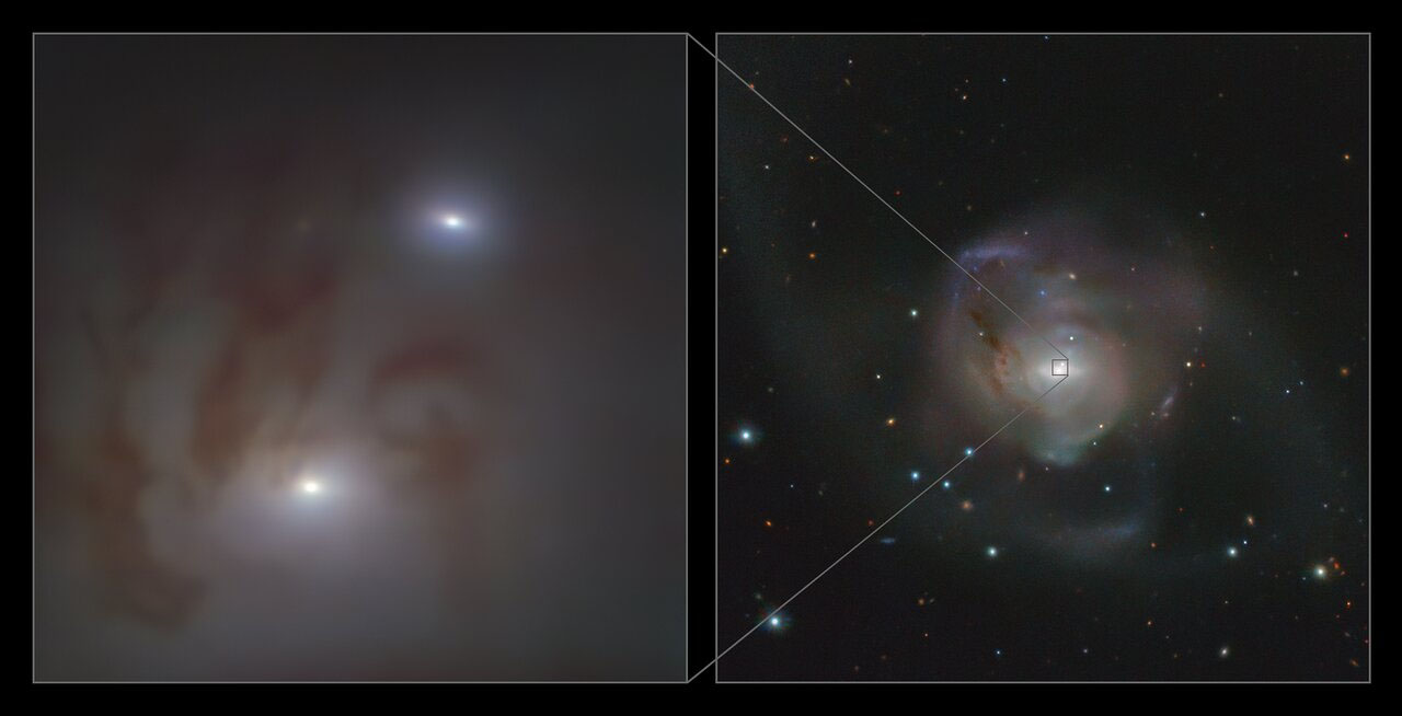 宝瓶座NGC 7727星系中发现迄今为止离地球最近的一对超大质量黑洞