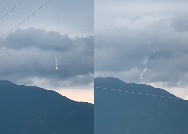 台湾台北市关渡平原附近山区上空出现不明发光物 网友称是信号弹