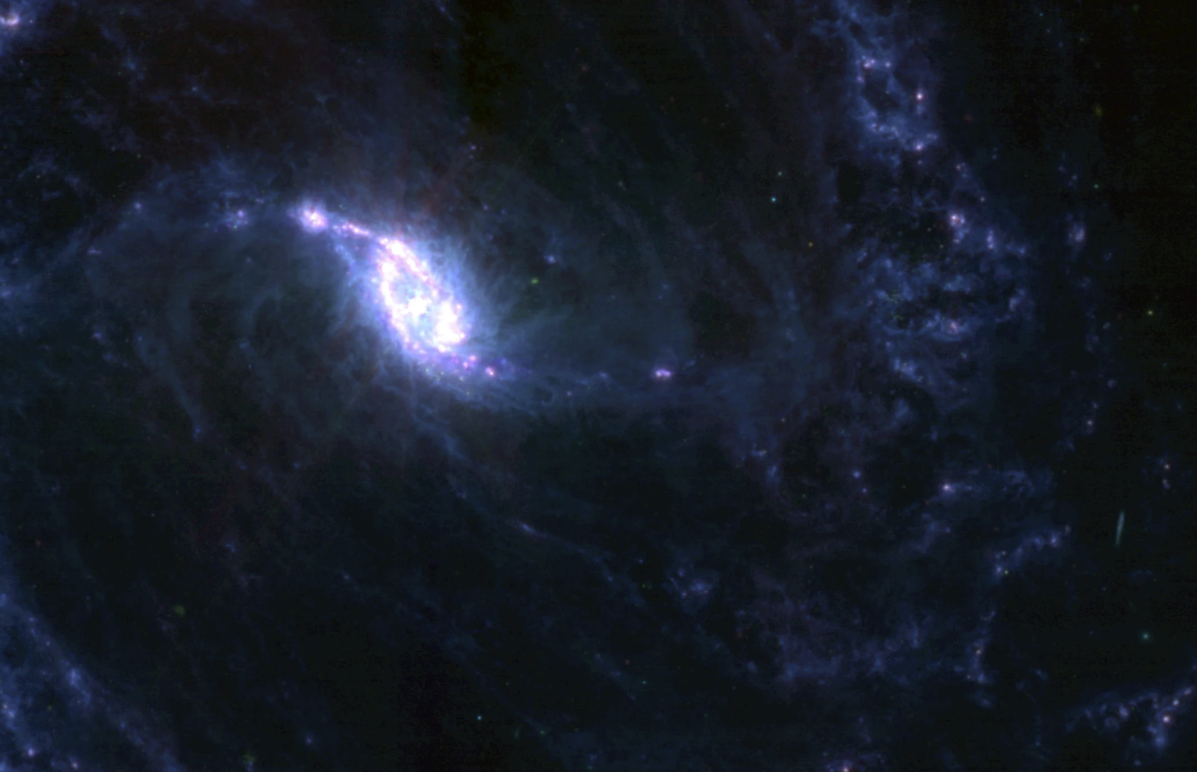 詹姆斯-韦伯太空望远镜拍摄的大棒状螺旋星系NGC 1365
