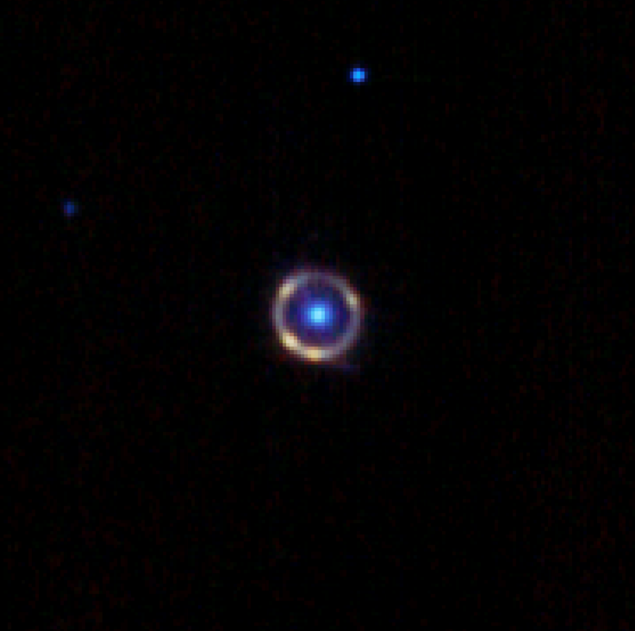 詹姆斯-韦伯太空望远镜捕捉到SPT-S J041839-4751.8星系美丽的爱因斯坦环