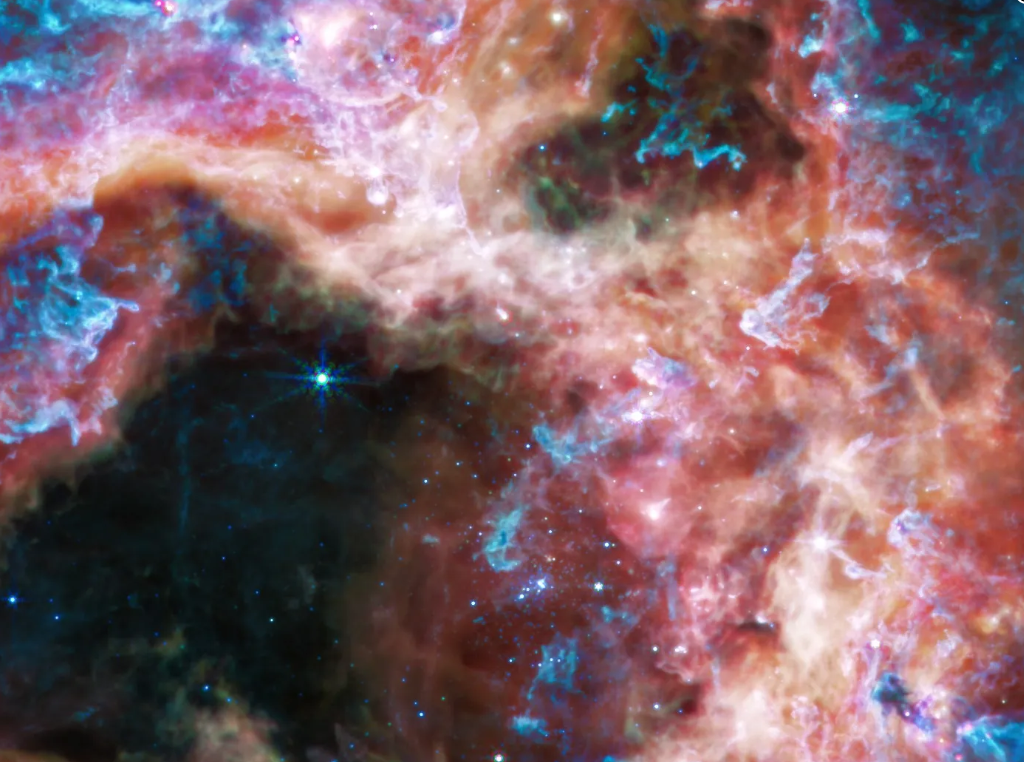 詹姆斯·韦伯太空望远镜拍摄的图像揭示“蜘蛛星云”的惊人细节