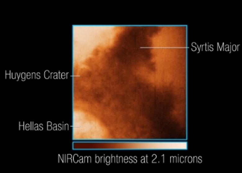 詹姆斯.韦布太空望远镜拍摄首批火星影像及光谱