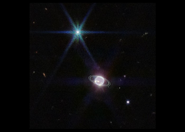 詹姆斯.韦布太空望远镜拍摄的海王星照片 光环清晰可见