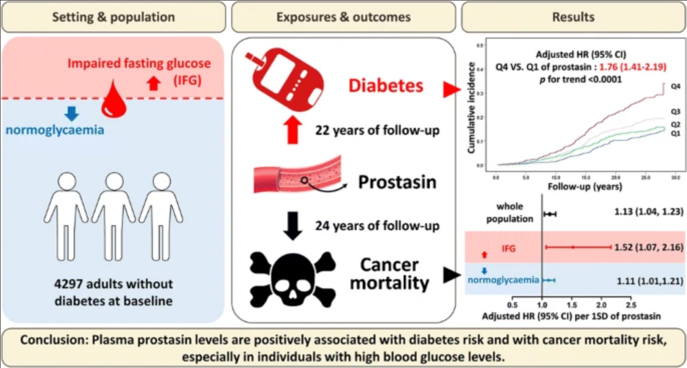 蛋白质前列腺素水平升高会增加糖尿病和癌症死亡的风险