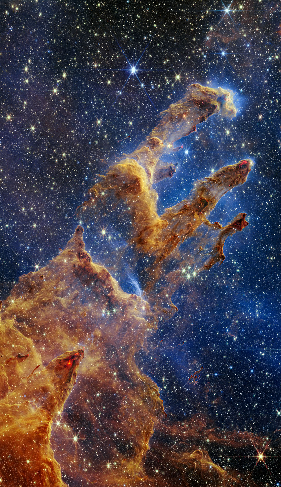 NASA詹姆斯·韦伯太空望远镜捕捉鹰状星云内的“创生之柱”新图像