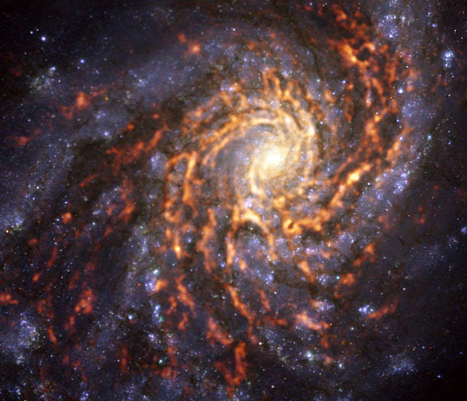天文望远镜阵列捕捉到华丽的螺旋星系NGC 4254图像