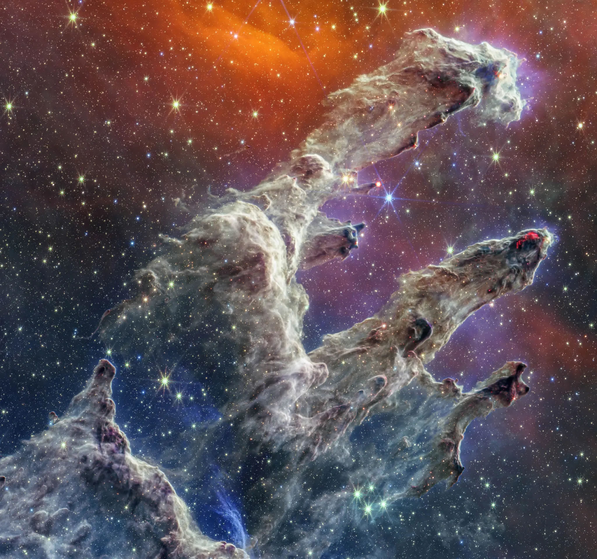詹姆斯·韦伯太空望远镜最新捕捉到有史以来最详细的“创世之柱”图像