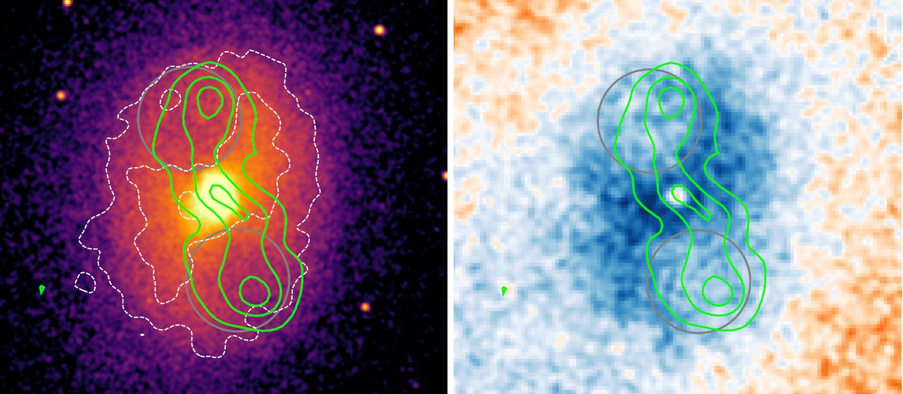 美国绿岸望远镜GBT揭示超大质量黑洞的神秘无线电泡新信息