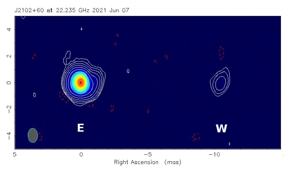 天文学家观察到一个强大的射电高红移类星体J2102+6015