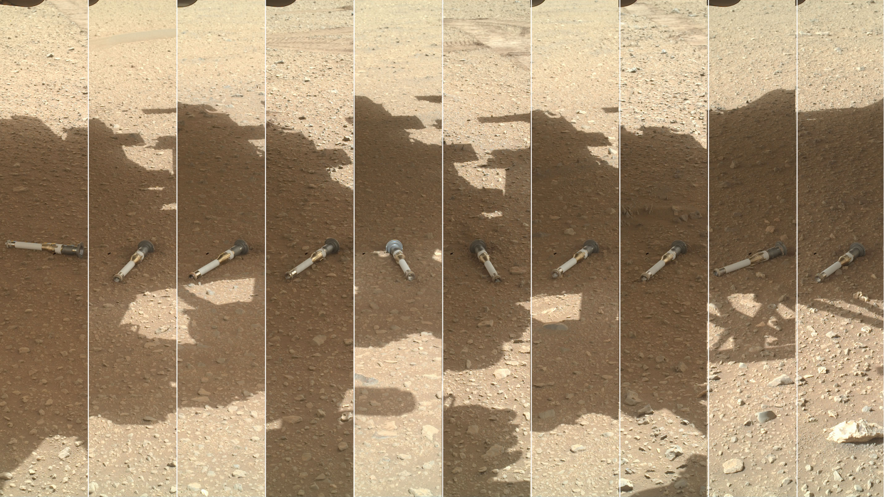 美国宇航局的毅力号火星车展示收集火星样本