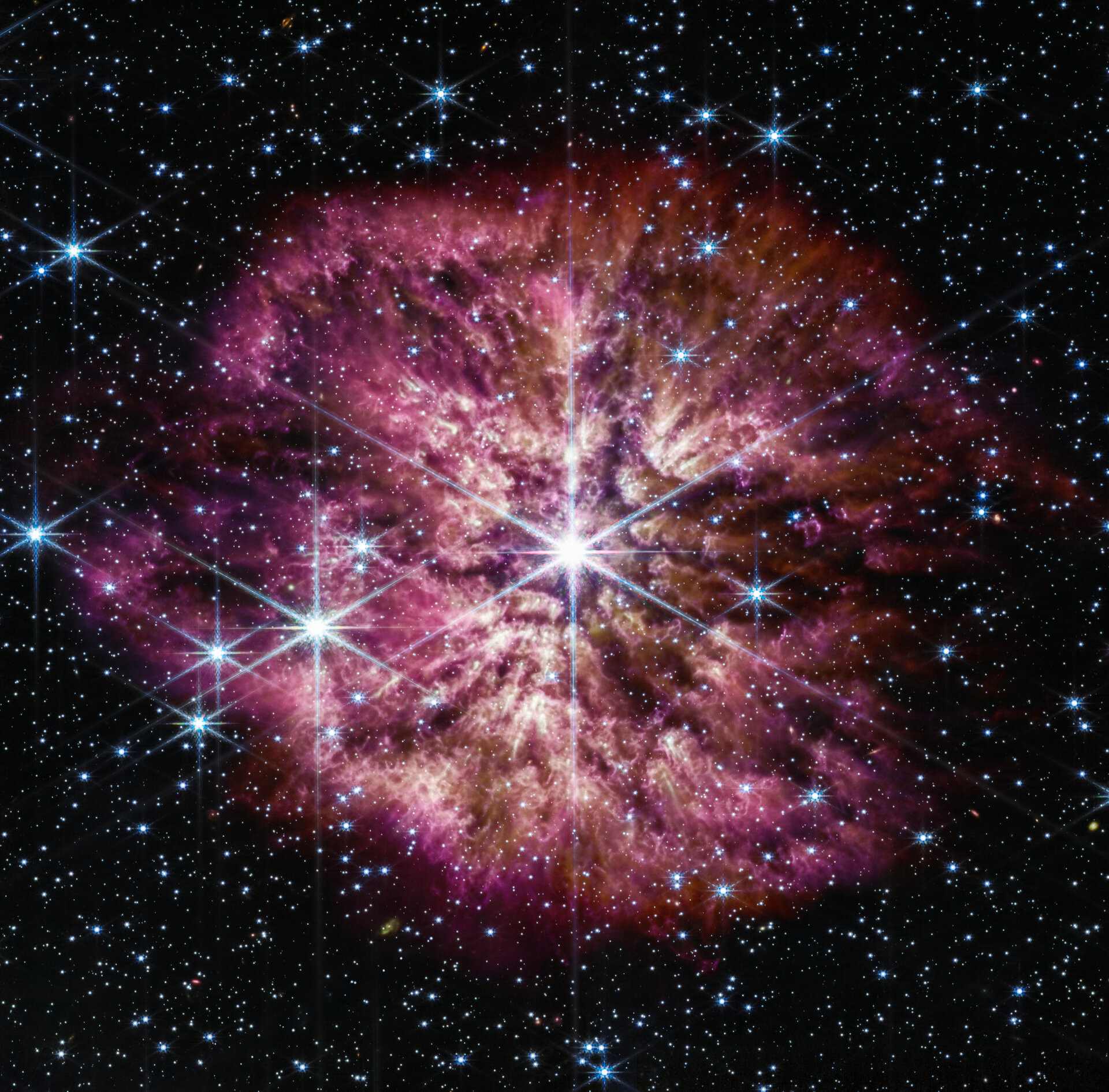 Wolf-Rayet 124：詹姆斯.韦伯太空望远镜捕捉到罕见的超新星前兆