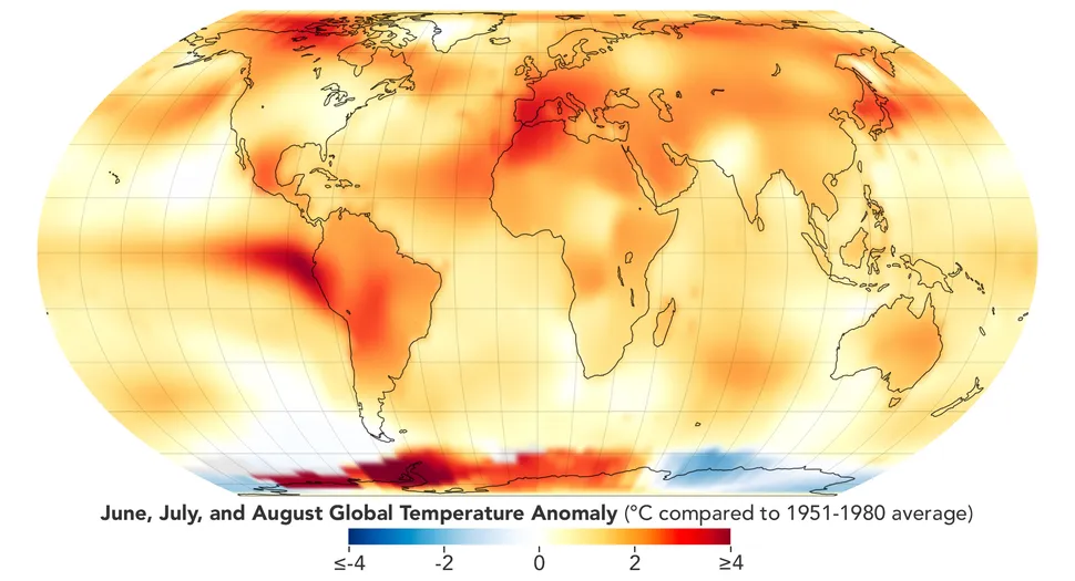 美国宇航局证实2023年夏天是有记录以来地球上最热的一年