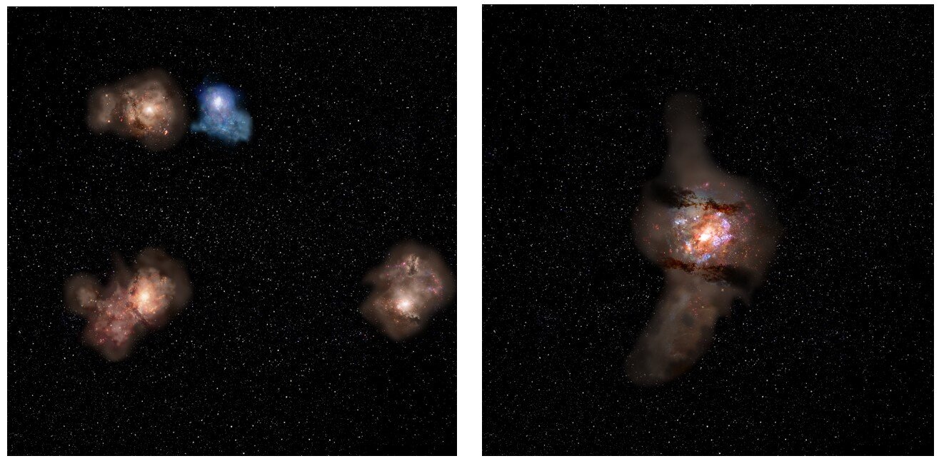 詹姆斯·韦伯太空望远镜和阿尔玛捕捉到最遥远的星系原星系团的核心