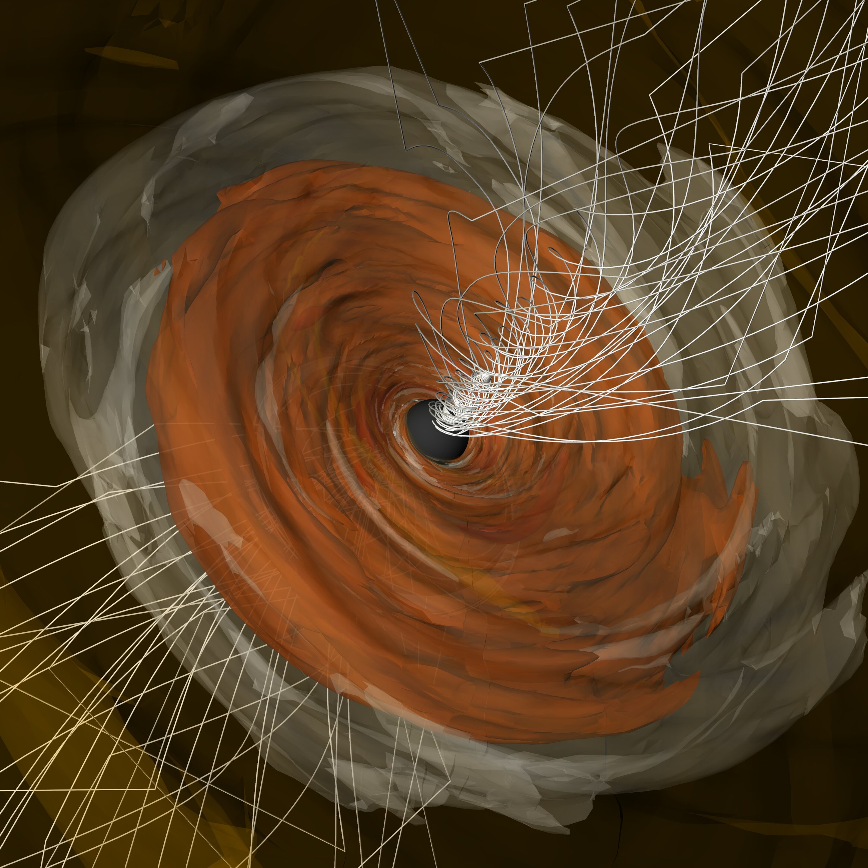 一个超大质量黑洞的强磁场以一种新的方式展现出来