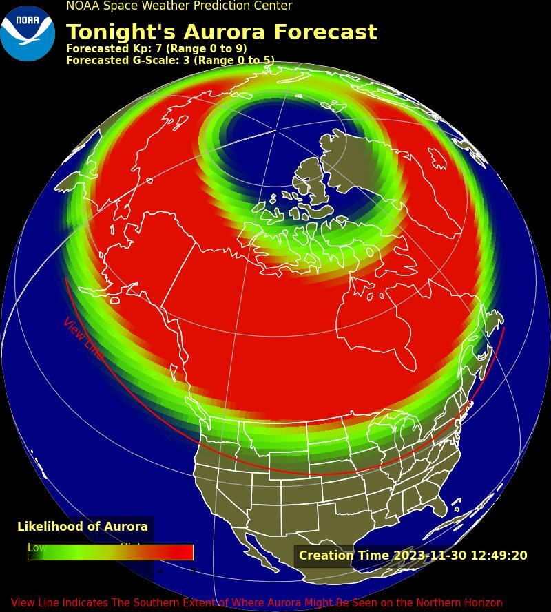 强大的“食人族”太阳爆发将于今晚袭击地球，预测大范围的极光
