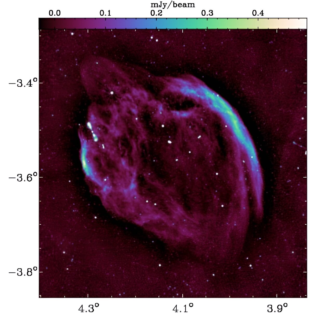 天文学家用MeerKAT射电望远镜观察超新星遗迹