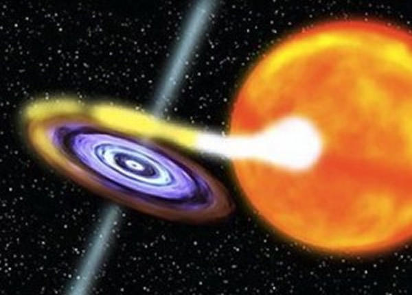 未知黑洞和它的伴星的艺术图