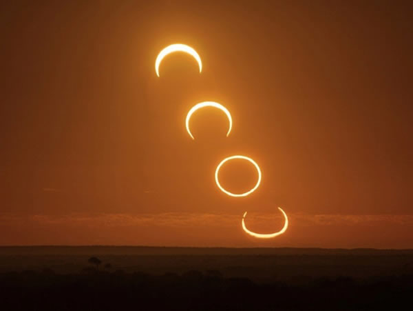 天文奇观日全环食全球多地上演